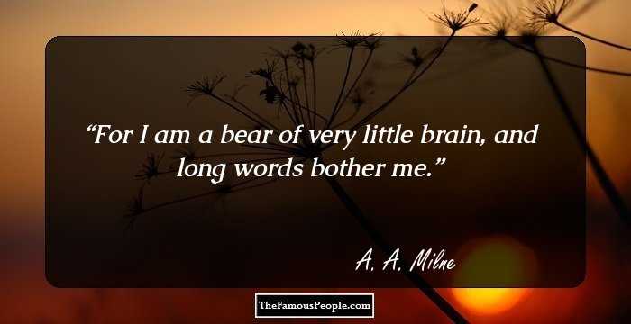 For I am a bear of very little brain, and long words bother me.