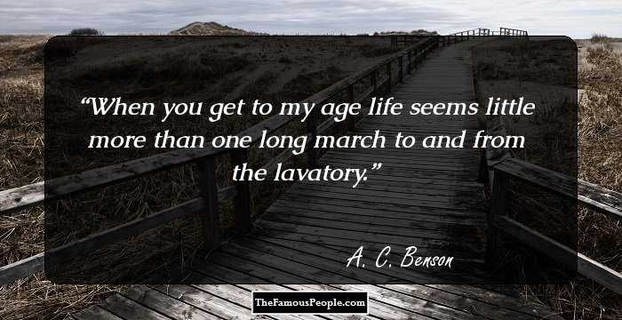 When you get to my age life seems little more than one long march to and from the lavatory.