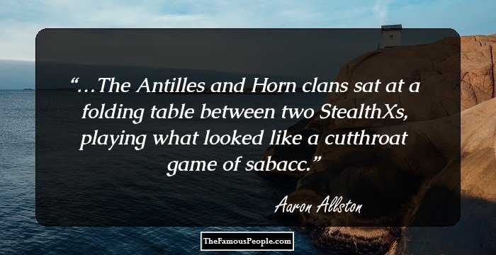 …The Antilles and Horn clans sat at a folding table between two StealthXs, playing what looked like a cutthroat game of sabacc.