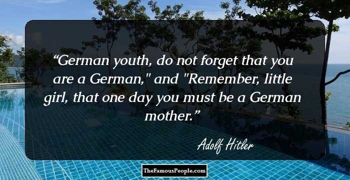German youth, do not forget that you are a German,