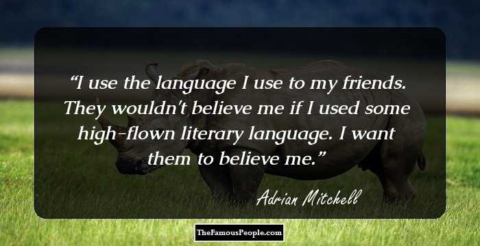 I use the language I use to my friends. They wouldn't believe me if I used some high-flown literary language. I want them to believe me.