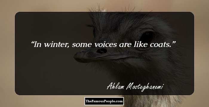 In winter, some voices are like coats.