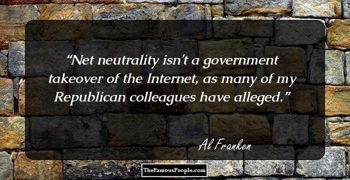 Net neutrality isn't a government takeover of the Internet, as many of my Republican colleagues have alleged.