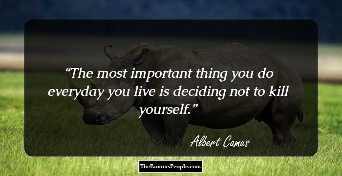 The most important thing you do everyday you live is deciding not to kill yourself.