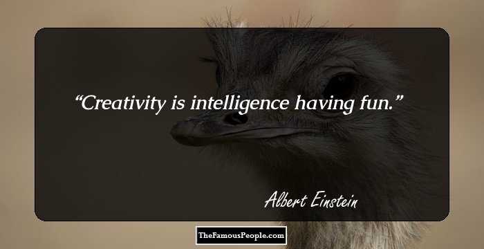 Creativity is intelligence having fun.