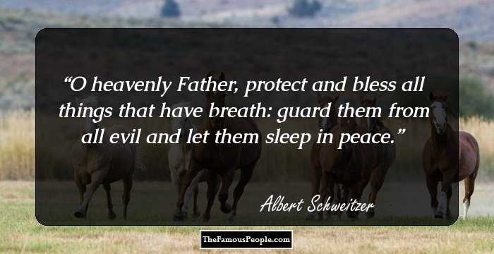 O heavenly Father,
protect and bless all things
that have breath: guard them
from all evil and let them sleep in peace.