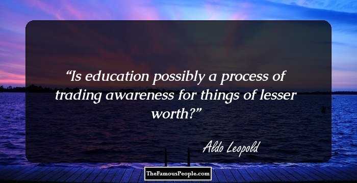 Is education possibly a process of trading awareness for things of lesser worth?