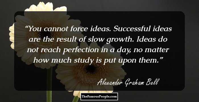 You cannot force ideas. Successful ideas are the result of slow growth. Ideas do not reach perfection in a day, no matter how much study is put upon them.