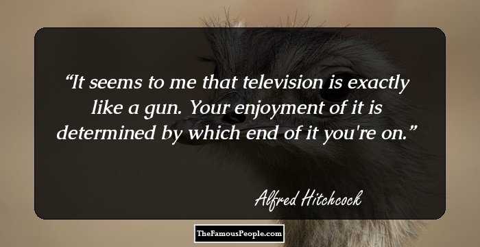 It seems to me that television is exactly like a gun. Your enjoyment of it is determined by which end of it you're on.