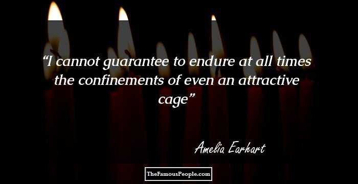 I cannot guarantee to endure at all times the confinements of even an attractive cage