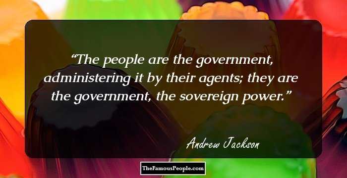 The people are the government, administering it by their agents; they are the government, the sovereign power.