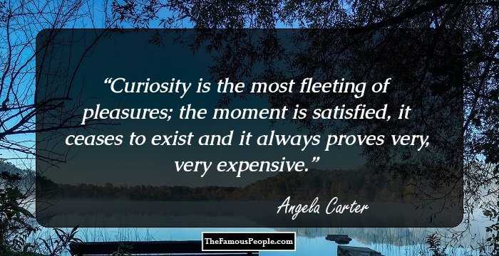 Curiosity is the most fleeting of pleasures; the moment is satisfied, it ceases to exist and it always proves very, very expensive.