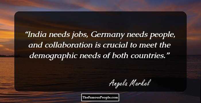 India needs jobs, Germany needs people, and collaboration is crucial to meet the demographic needs of both countries.