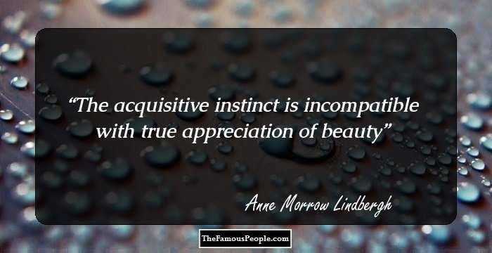 The acquisitive instinct is incompatible with true appreciation of beauty