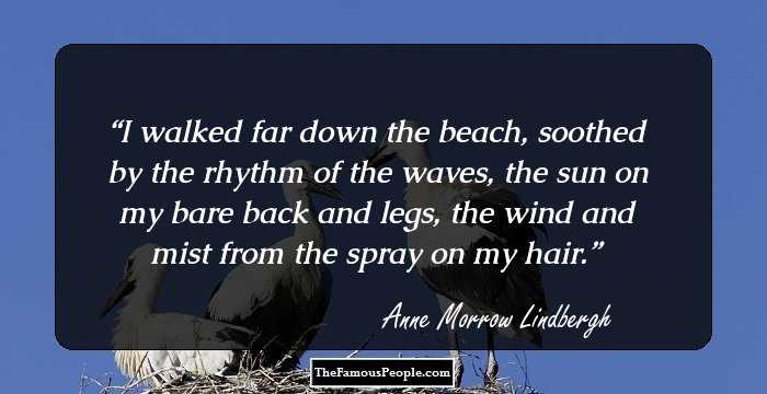 I walked far down the beach, soothed by the rhythm of the waves, the sun on my bare back and legs, the wind and mist from the spray on my hair.