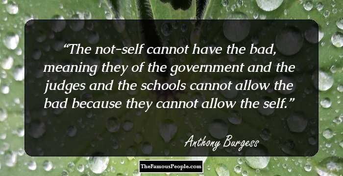 The not-self cannot have the bad, meaning they of the government and the judges and the schools cannot allow the bad because they cannot allow the self.