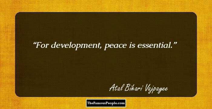 For development, peace is essential.