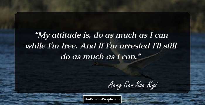 My attitude is, do as much as I can while I'm free. And if I'm arrested I'll still do as much as I can.