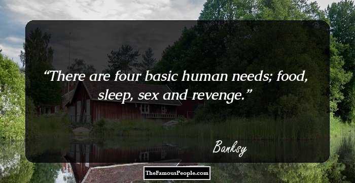 There are four basic human needs; food, sleep, sex and revenge.