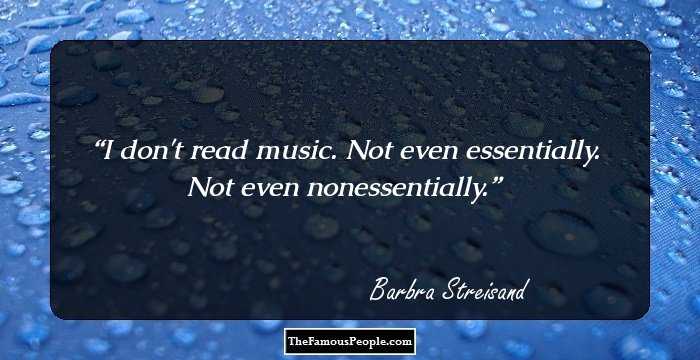 I don't read music. Not even essentially. Not even nonessentially.