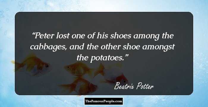 Peter lost one of his shoes among the cabbages, and the other shoe amongst the potatoes.