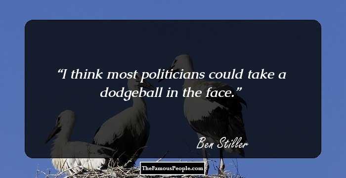 I think most politicians could take a dodgeball in the face.