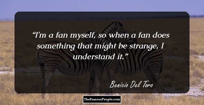 I'm a fan myself, so when a fan does something that might be strange, I understand it.