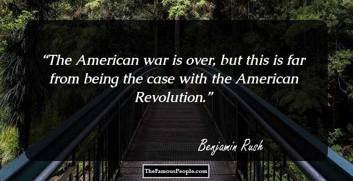 The American war is over, but this is far from being the case with the American Revolution.