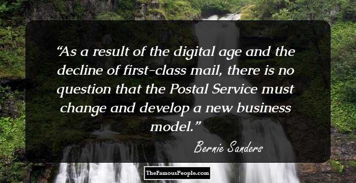 As a result of the digital age and the decline of first-class mail, there is no question that the Postal Service must change and develop a new business model.