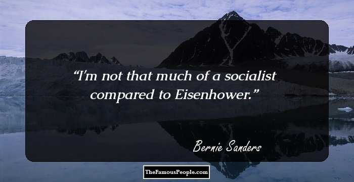 I'm not that much of a socialist compared to Eisenhower.