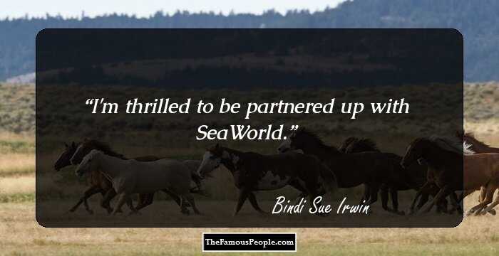 I'm thrilled to be partnered up with SeaWorld.