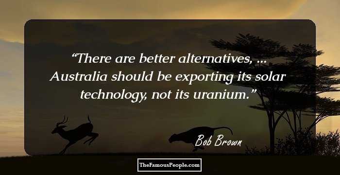 There are better alternatives, ... Australia should be exporting its solar technology, not its uranium.