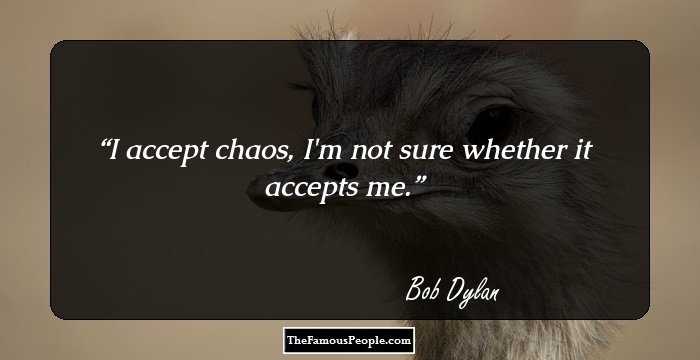 I accept chaos, I'm not sure whether it accepts me.