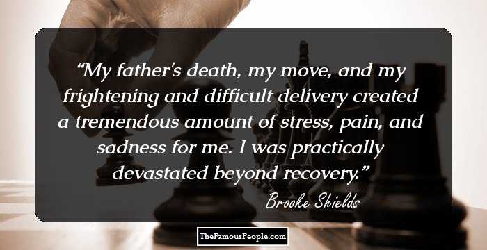 My father's death, my move, and my frightening and difficult delivery created a tremendous amount of stress, pain, and sadness for me. I was practically devastated beyond recovery.