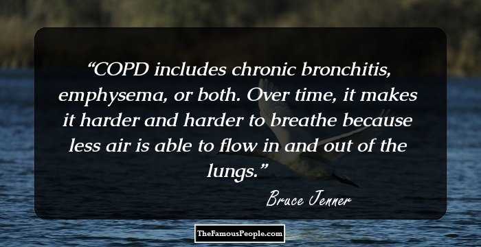 COPD includes chronic bronchitis, emphysema, or both. Over time, it makes it harder and harder to breathe because less air is able to flow in and out of the lungs.