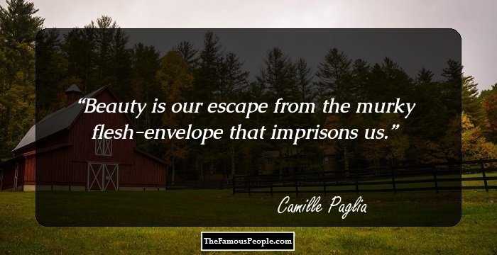 Beauty is our escape from the murky flesh-envelope that imprisons us.