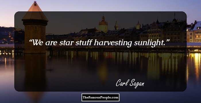 We are star stuff harvesting sunlight.