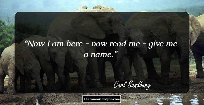 Now I am here - now read me - give me a name.