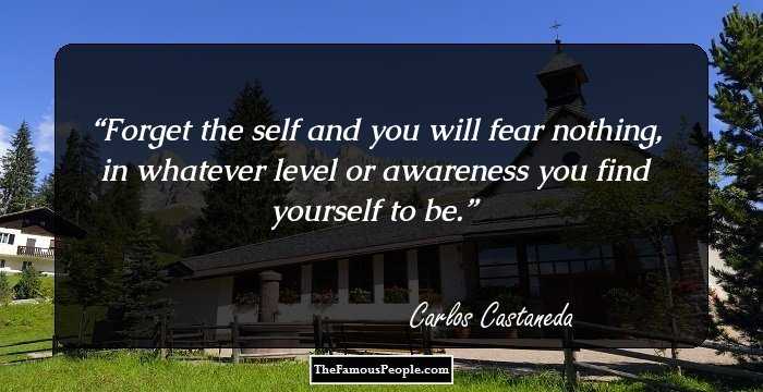 Forget the self and you will fear nothing, in whatever level or awareness you find yourself to be.