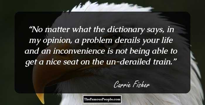 No matter what the dictionary says, in my opinion, a problem derails your life and an inconvenience is not being able to get a nice seat on the un-derailed train.
