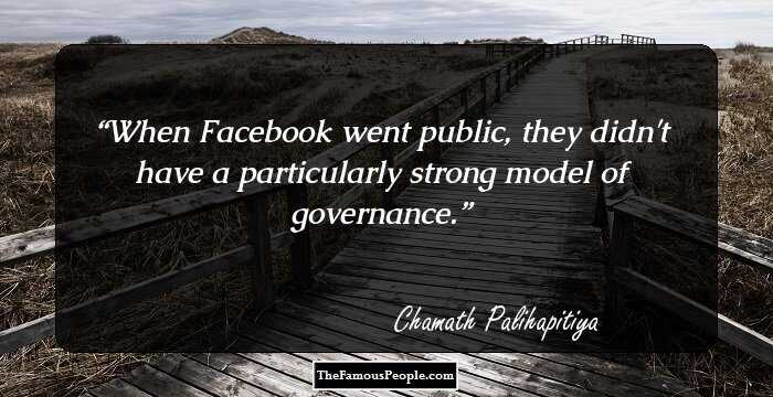 When Facebook went public, they didn't have a particularly strong model of governance.