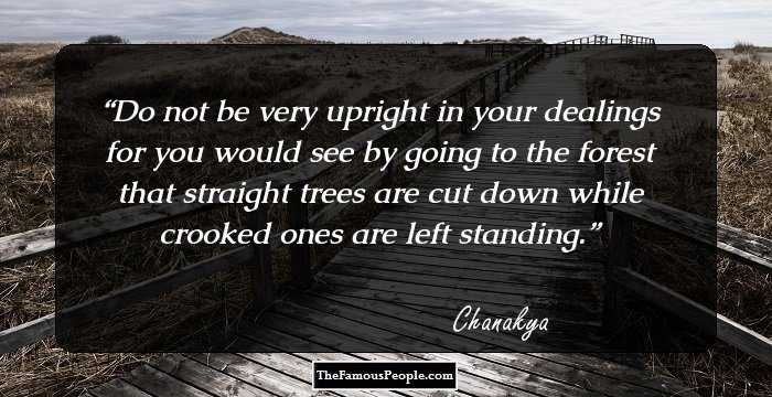 Do not be very upright in your dealings for you would see by going to the forest that straight trees are cut down while crooked ones are left standing.