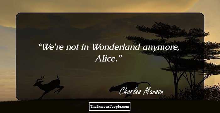 We`re not in Wonderland anymore, Alice.