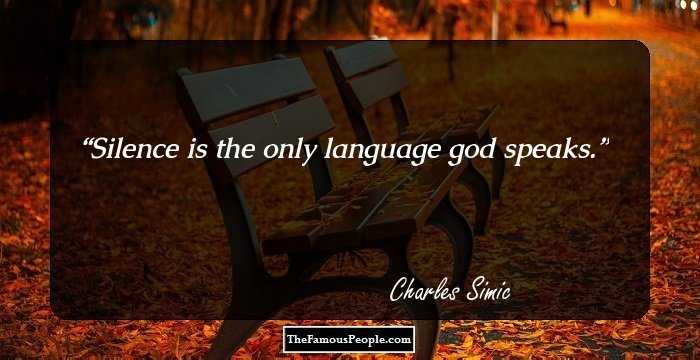 Silence is the only language god speaks.