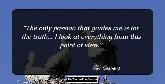 The only passion that guides me is for the truth... I look at everything from this point of view.