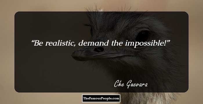 Be realistic, demand the impossible!