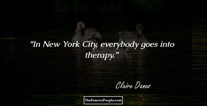 In New York City, everybody goes into therapy.