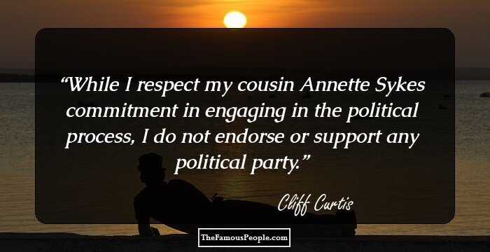 While I respect my cousin Annette Sykes commitment in engaging in the political process, I do not endorse or support any political party.