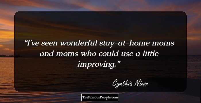 I've seen wonderful stay-at-home moms and moms who could use a little improving.