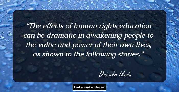 The effects of human rights education can be dramatic in awakening people to the value and power of their own lives, as shown in the following stories.